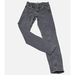 TopShop Black High Waist Skinny Acid Washed Jamie Center Seam Jeans 25 NWT